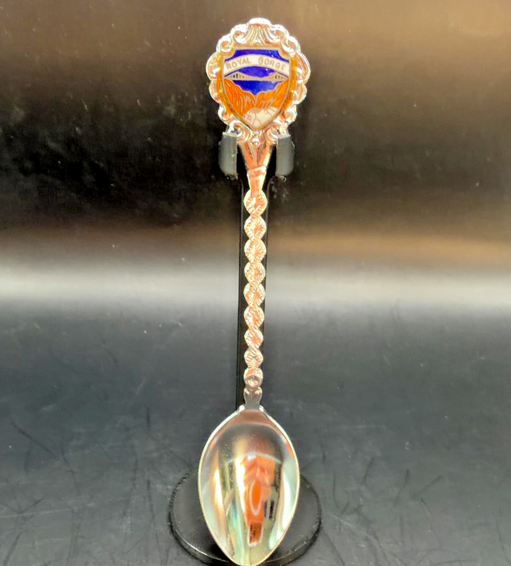 Royal Gorge Colorado Souvenir Spoon Enamel Crest 4.5in Vintage